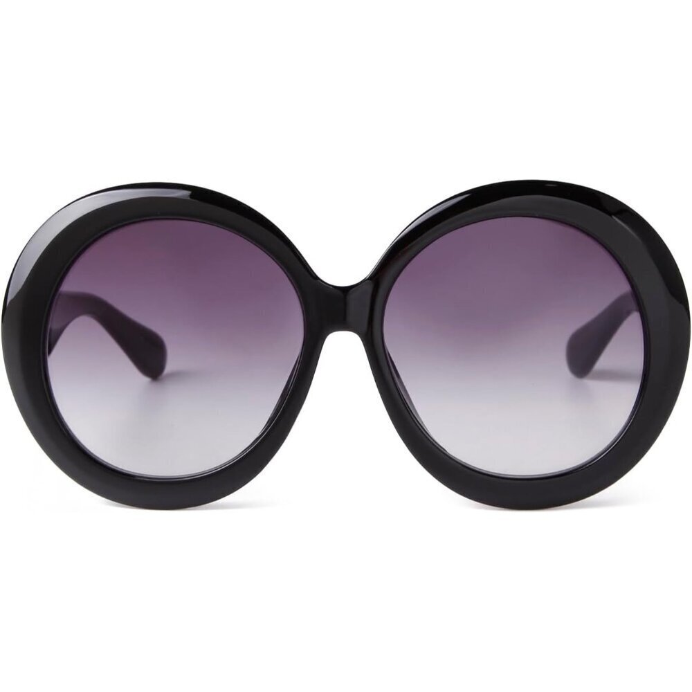 Oversized Round Sunglasses Women UV400 Protection 70s Retro Big Frame Matte Blac